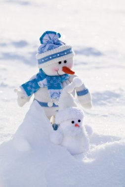 havuç ile iki komik kardan adam karda burun.