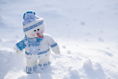 kar burnuna havuç ile küçük kardan adam.