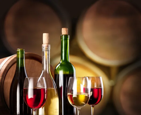 Weinprobe im Weinkeller. — Stockfoto