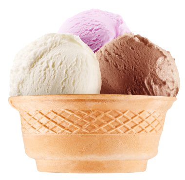 renkli dondurma waffle Kupası.