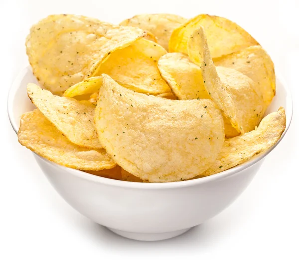 Potato chips in a bowl. — Stock Photo, Image