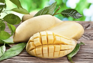 Mango meyve ahşap tablo.