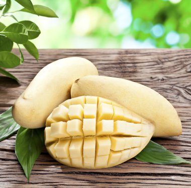 Mango meyve ahşap tablo.