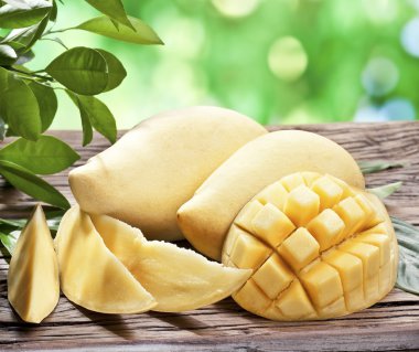 Mango meyve ahşap tablo.