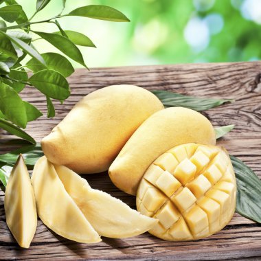 Mango meyve ahşap tablo.