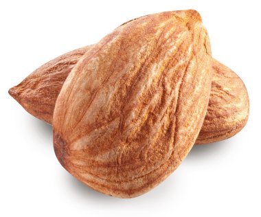 badem izole yaprakları ile.