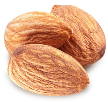 badem izole yaprakları ile.