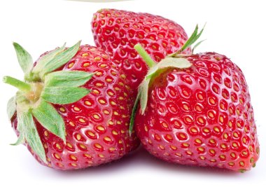 Strawberries isolated on a white.