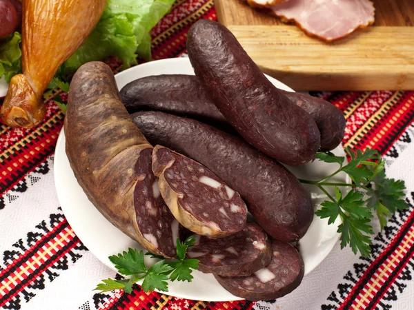 Blood sausages (black pudding). — Stock Photo, Image