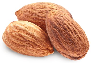 badem izole yaprakları ile.