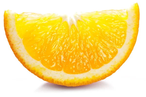 Fetta arancione su un bianco . — Foto Stock
