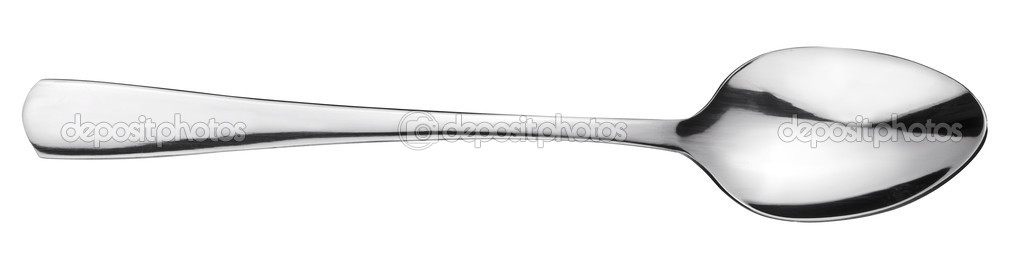 Silver spoon over white. File contains clipping path.