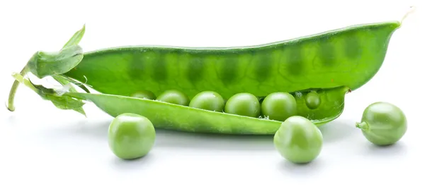 Fresh peas are contained within a pod. — Stock Photo, Image