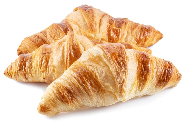 Ízletes Kérges Croissant Elszigetelt Fehér Alapon — Stock Fotó