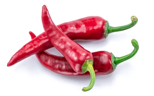 Čerstvé Červené Chilli Papričky Izolované Bílém Pozadí — Stock fotografie