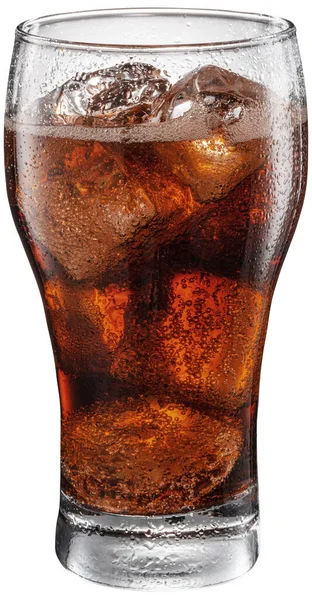 Kallt Glas Cola Dryck Med Isbitar Isolerad Vit Bakgrund Filen — Stockfoto