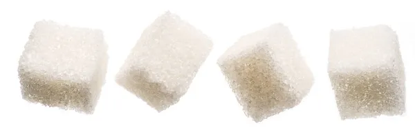 White Sugar Cubes White Background Macro Picture — Stock Photo, Image