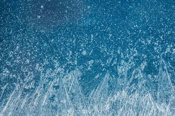 Frost Mönster Frusen Vinter Fönster Som Symbol För Jul Undrar — Stockfoto