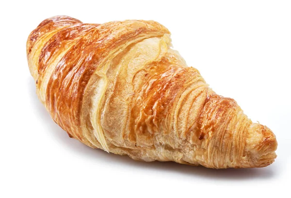 Croissant Croissant Saboroso Close Fundo Branco — Fotografia de Stock