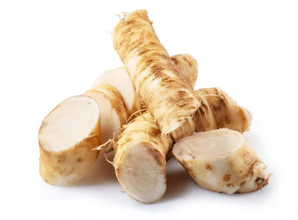 Horseradish Roots Close Isolated White Background — Stock Photo, Image