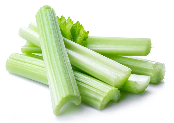 Pile Celery Ribs Isolated White Background Stock Image