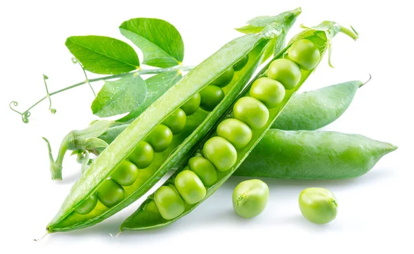 Perfect Green Peas Pod Isolated White Background — Stock Photo, Image