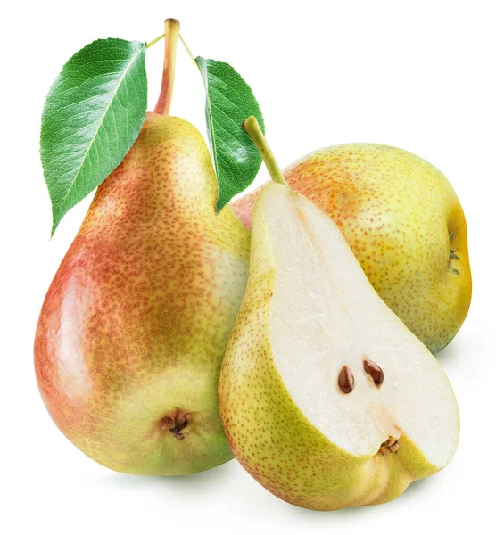 Rijp Peer Fruit Witte Achtergrond Bestand Bevat Clipping Pad — Stockfoto