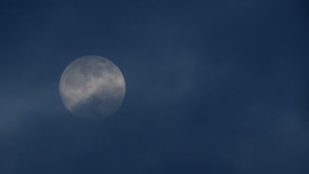 Πλήρης Κίνηση Orange Moon Κατά Μήκος Του Συννεφιασμένου Ουρανού Απόκριες — Αρχείο Βίντεο