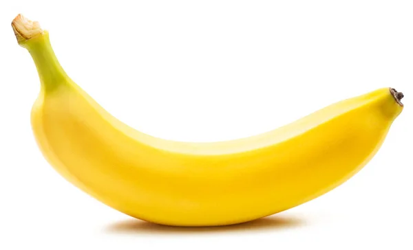 Perfeito Banana Amarela Madura Isolada Sobre Fundo Branco — Fotografia de Stock