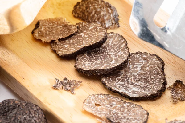 Black Edible Winter Truffle White Background Most Famous Trufflez — Stock Photo, Image