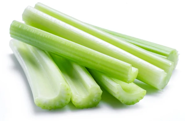 Pile Celery Ribs Isolated White Background Royalty Free Stock Images