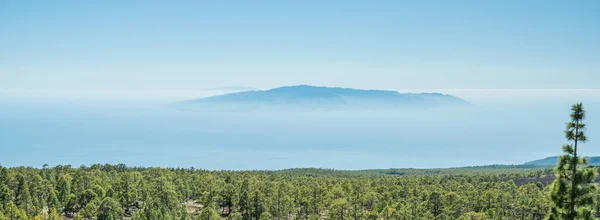 Vista Dell Isola Gomera Sopra Nuvole Dalla Strada Del Parco — Foto Stock