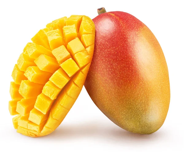 Mango Fruits Mango Cut Hedgehog Style File Contains Clipping Path — Stock Photo, Image