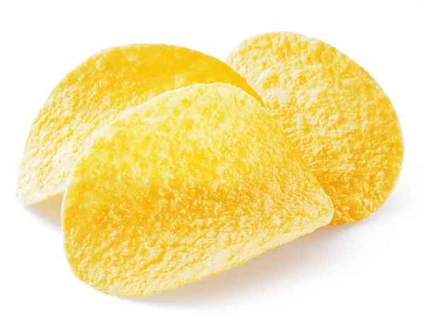 Delicious Potato Chips Isolated White Background — Stock Photo, Image