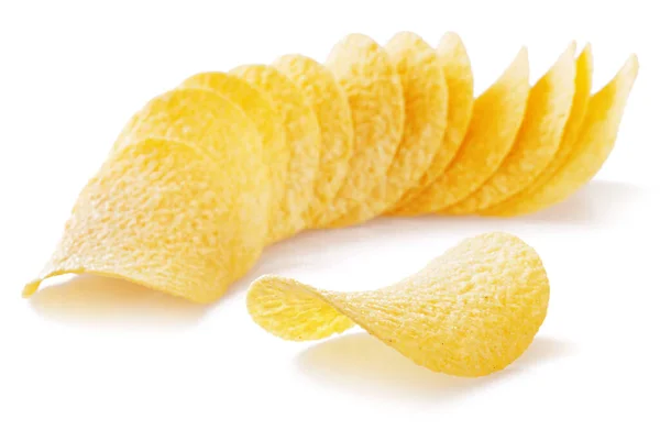 Leckere Kartoffelchips Isoliert Auf Weißem Hintergrund — Stockfoto