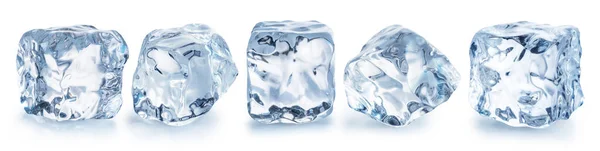 Set Five Perfect Ice Cubes File Contains Clipping Paths — Stock Photo, Image