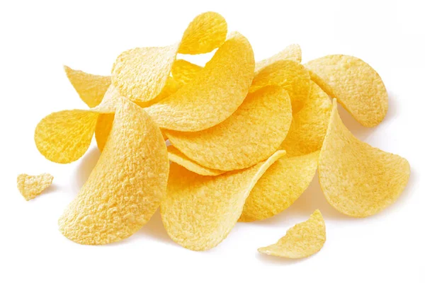 Delicious Potato Chips Isolated White Background — Stock Photo, Image