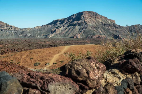 Paisagem Única Parque Nacional Teide Vista Pico Vulcão Teide Ilha — Fotografia de Stock