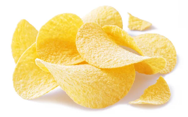 Delicious Potato Chips Isolated White Background — Stock Photo, Image