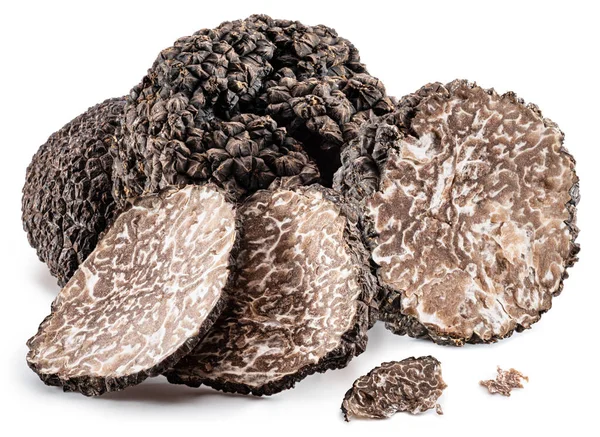 Black Winter Truffles White Background Most Famous Truffles — Stock Photo, Image