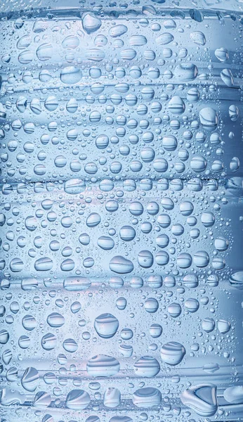 Surface Water Bottle Covered Condensation Drops Closeup — 图库照片