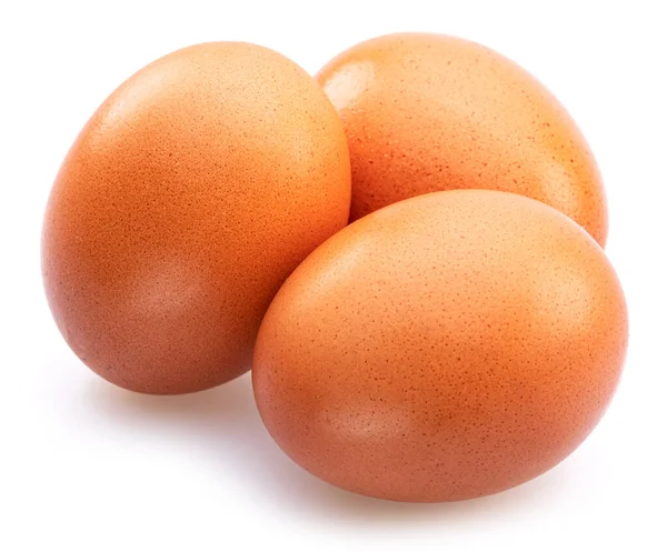 Τηγανίστε Κοτόπουλο Αυγά Που Απομονώνονται Λευκό Φόντο — Φωτογραφία Αρχείου