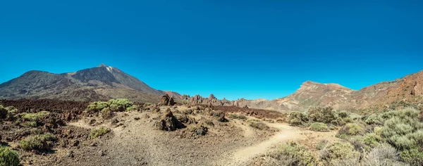 Paisagem Única Parque Nacional Teide Vista Pico Vulcão Teide Ilha — Fotografia de Stock