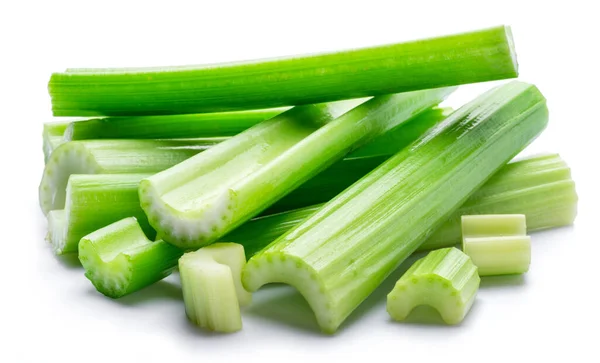 Pile Celery Ribs Isolated White Background Royalty Free Stock Photos