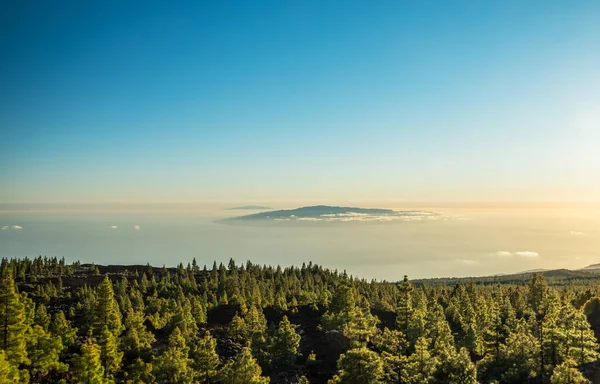 Uitzicht Eiland Gomera Boven Wolken Van Teide National Park Weg — Stockfoto