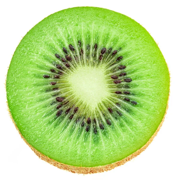 Kiwi Frukt Kors Skära Isolerad Vit Bakgrund — Stockfoto