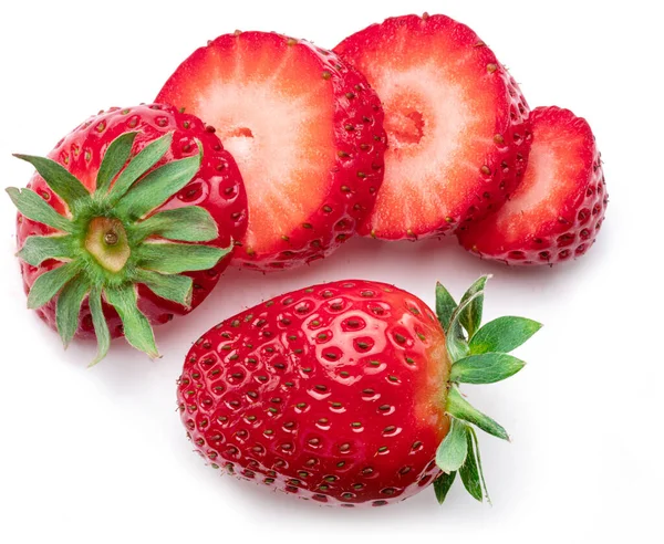 Strawberry Strawberry Slices Isolated White Background — ストック写真