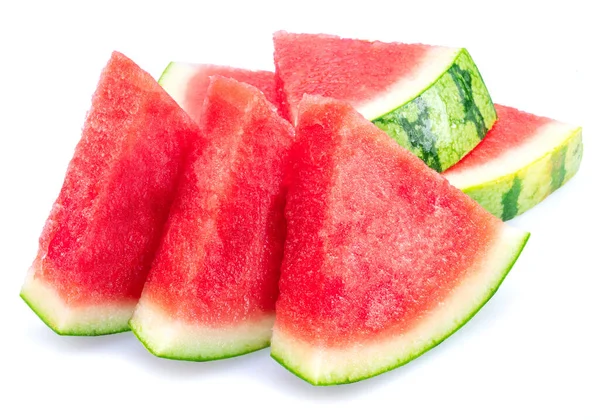 Three Slices Watermelon Watermelon Seeds Isolated White Background — Photo