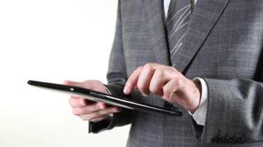 tablet pc ekran dokunaklı iş adamı