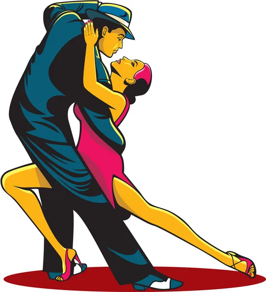 Bailarines de tango — Vector de stock